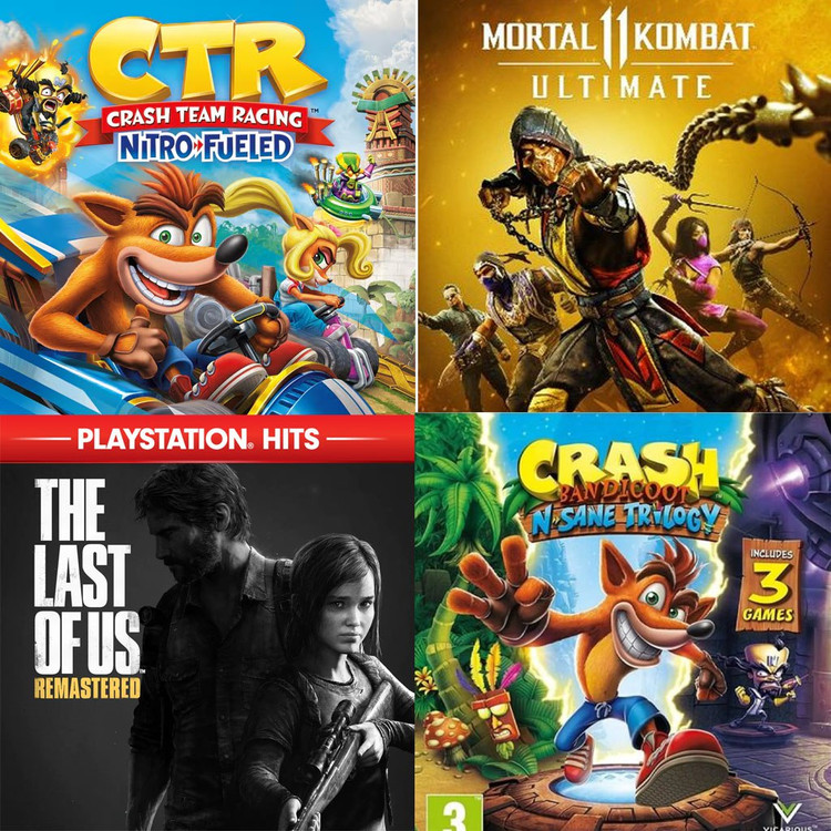 اکانت قانونی شامل 4 بازی : Mortal Kombat 11 Ultimate PS4 & PS5 Crash™ Team Racing Nitro-Fueled - Nitros Crash Bandicoot™ N. Sane Trilogy The Last of Us Remastered PS4)ظرفیت دوم پلی ۴